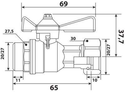 Robinet compteur mâle 3/4 écrou libre 3/4 Somatherm for you