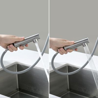 Robinet Cuisine avec Douchette Extractible, Mitigeur de Cuisine en Inox Mitigeur d'Évier avec 2 Modes de Sortie D'eau, Brossé