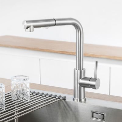 Robinet Cuisine avec Extensible, Mitigeur Cuisine avec Douchette, Melangeur avec Deux Types Jet d'eau