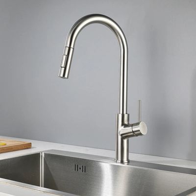 ROBINET CUISINE EN LAITON DORE BROSSE COLLECTION SCAMANDRE - brushed / Stainless steel