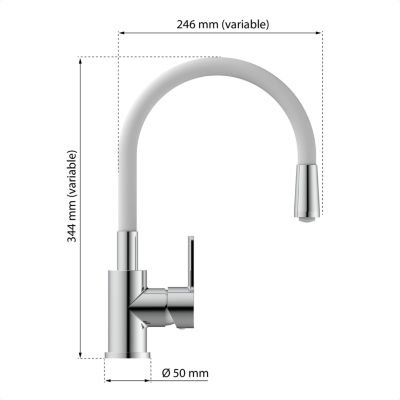 Robinet cuisine gris et chromé Eisl FLEXO