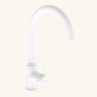 Robinet cuisine Luisina bec pivotant blanc mat RAPHAEL