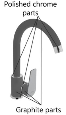 Robinet Cuisine Mitigeur Graphite Monocommande Dokos