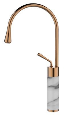 Robinet Cuisine Mitigeur Marbre Bronze Blanc Monocommande