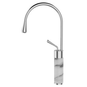 Robinet Cuisine Mitigeur Marbre Chrome Blanc Monocommande