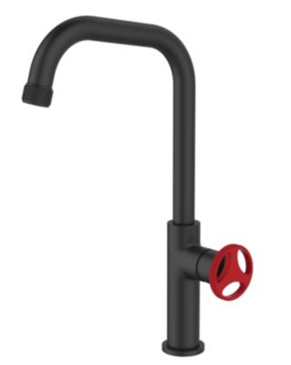 Robinet Cuisine Mitigeur Noir Haut Loftea Black + Red Style Industriel