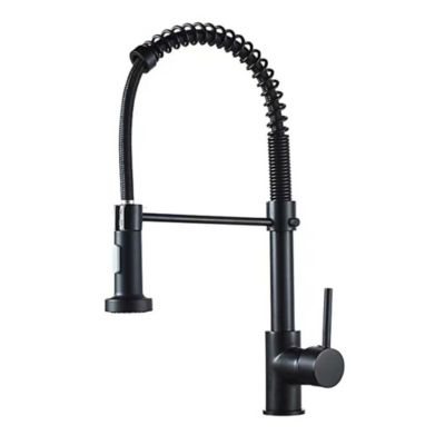 Robinet Cuisine Noir Pivotant à 360 Mitigeur Cuisine Robinet d'Évier à Arc Élevé pulvérisateur escamotable 2Modes de Pulvérisation