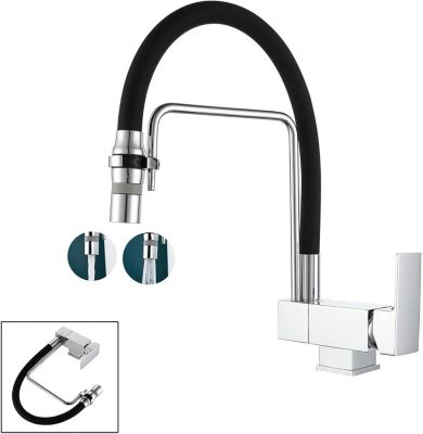 Robinet Cuisine Rabattable Mitigeur Cuisine Rabattable 2 Modes D'évacuation De L'eau Robinet Cuisine Sous Fenêtre Pliable Bec Orie