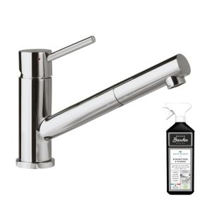 Robinet cuisine VILLEROY ET BOCH Como Shower acier massif poli + nettoyant