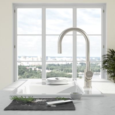 Robinet cuisine VILLEROY ET BOCH Umbrella flex acier massif