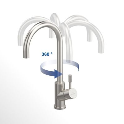 Robinet cuisine VILLEROY ET BOCH Umbrella flex + Distributeur de savon Or mat