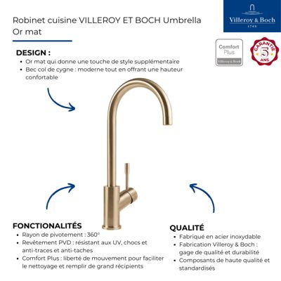 Robinet cuisine VILLEROY ET BOCH Umbrella or mat