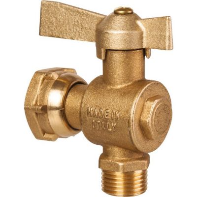 Robinet d'arrêt équerre à boisseau sphérique - M 3/4' - F 3/4' - Avant et après compteur d'eau - Ravani