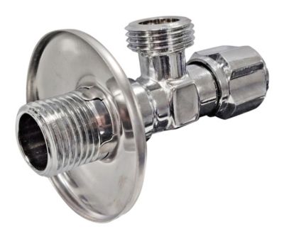 Robinet d'arrêt équerre sous-lavabo long, Mâle 15/21 - Mâle 12/17 Somatherm for you