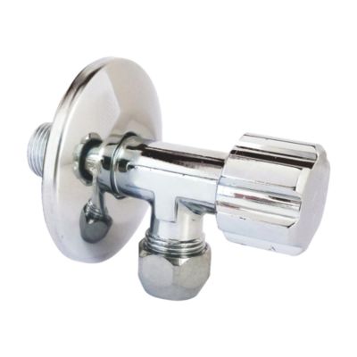 Robinet d'arrêt équerre sous-lavabo long, Mâle 15/21 - Tube cuivre Ø10 mm Schell