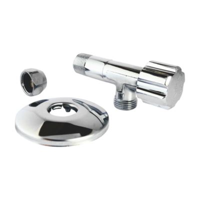 Robinet d'arrêt équerre sous-lavabo long, Mâle 15/21 - Tube cuivre Ø10 ...