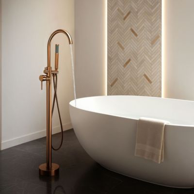 Robinet De Baignoire Au Sol Rea Lungo Brush Copper