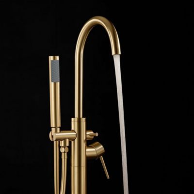 Robinet De Baignoire Au Sol Rea Lungo Brush Gold