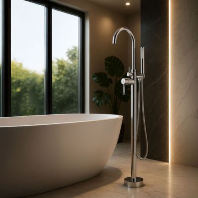 Robinet De Baignoire Au Sol Rea Lungo Chrome