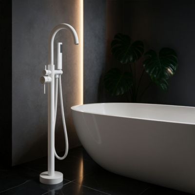 Robinet De Baignoire Au Sol Rea Lungo White