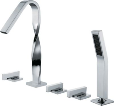 Robinet de baignoire fixation sur plage 012 en laiton chromé collection Enipée