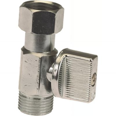Robinet de chasse d'eau droit standard 3/8" pour WC mécanisme d'alimentation chasse d'eau 1/4 de tour droit de 3/8" (12x17) chrome