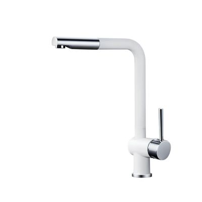 Robinet de cuisine 0014 en laiton blanc et chromé collection Argolide