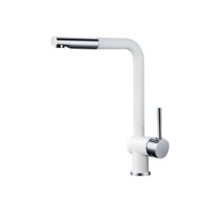 Robinet de cuisine 0014 en laiton blanc et chromé collection Argolide