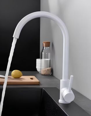 Robinet de cuisine 024 en laiton blanc collection Argolide