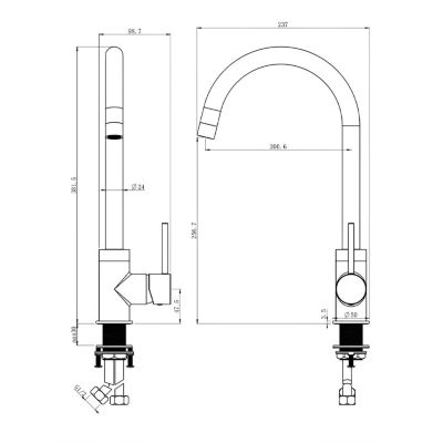 Robinet de cuisine 024 en laiton blanc collection Argolide