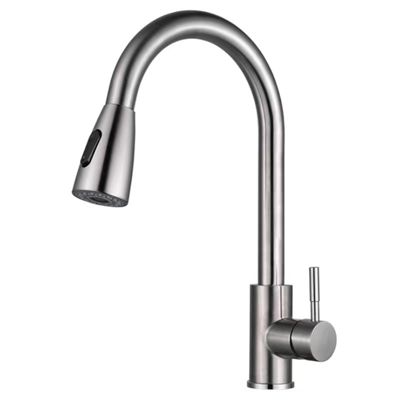 Robinet de cuisine 304 brossé (tuyau) raclant trois vitesses tuyau d'arrivée d'eau 3/8