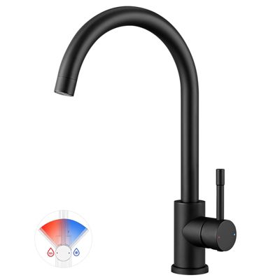 Robinet de Cuisine Auralum Max Mitigeur Cuisine Noir Robinet d'Évier de Cuisine à Levier Unique
