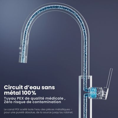 Robinet de Cuisine avec Douchette Extractible, CECIPA Max Mitigeur Cuisine en Inox Mitigeur d'Évier avec 2 Modes de Sortie D'eau