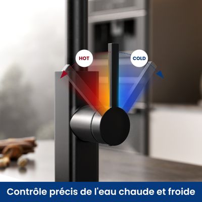 Robinet de Cuisine avec Douchette Extractible, CECIPA Max Mitigeur Cuisine en Inox Mitigeur d'Évier avec 2 Modes de Sortie D'eau