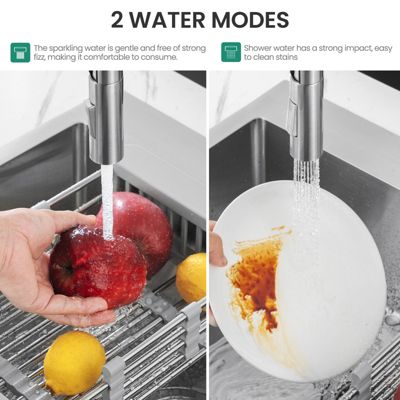 Robinet de Cuisine avec Douchette Extractible, Mitigeur Cuisine en Inox Mitigeur d'Évier avec 2 Modes de Sortie D'eau, Brossé