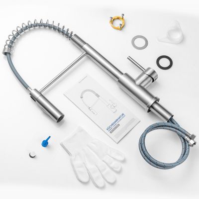 Robinet de Cuisine avec Douchette Extractible, Mitigeur Cuisine en Inox Mitigeur d'Évier avec 2 Modes de Sortie D'eau, Brossé
