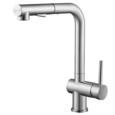 Robinet de Cuisine avec Douchette Extractible, Mitigeur Cuisine en Inox Mitigeur d'Évier avec 2 Modes de Sortie D'eau, Brossé