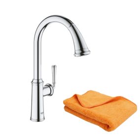 Robinet de cuisine avec douchette GROHE Gloucester Quickfix + microfibre