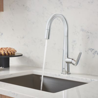 Robinet de cuisine avec douchette GROHE Veletto chromé Quickfix + nettoyant GrohClean
