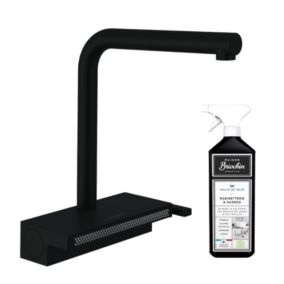 Robinet de cuisine avec douchette HANSGROHE Aquno Select M81 250 sBox 2 jets noir mat + nettoyant Briochin