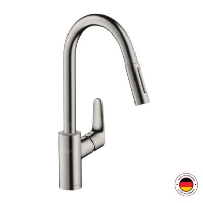 Robinet de cuisine avec douchette HANSGROHE Focus M41 240 sBox 2 jets aspect acier inox