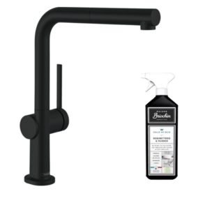 Robinet de cuisine avec douchette HANSGROHE Talis M54 270 sBox noir mat + nettoyant Briochin