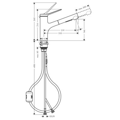 Robinet de cuisine avec douchette HANSGROHE Zesis M33 150 2 jets aspect acier inox + nettoyant Briochin