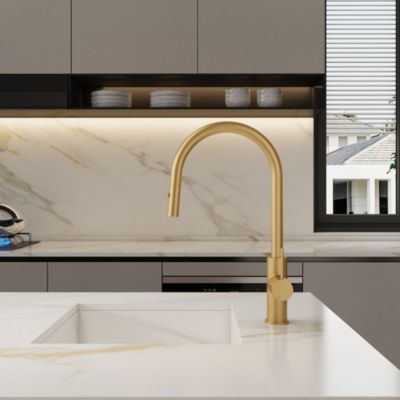 Robinet de cuisine couleur or (douchette extractible) - DILECI