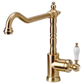 Robinet de cuisine en laiton 025 en laiton doré brossé collection Scamandre