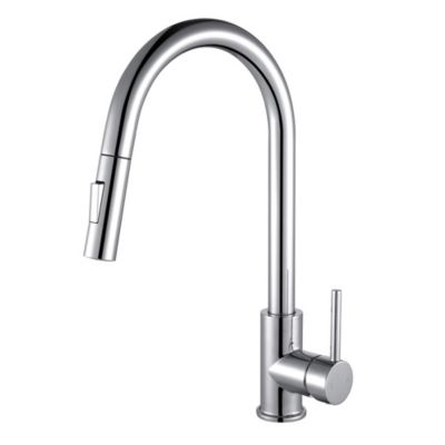 Robinet de cuisine extractible à levier unique BRO avec finition chromée brillante en laiton Kibath