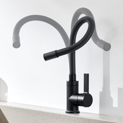 Robinet de Cuisine Flexible Noir, CECIPA MAX Mitigeur Cuisine Rabattable de Cuisine à Levier Unique