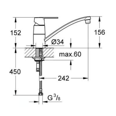 Robinet de cuisine GROHE Get Quickfix chromé