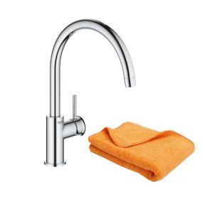 Robinet de cuisine GROHE Start Classic Quickfix chromé + microfibre