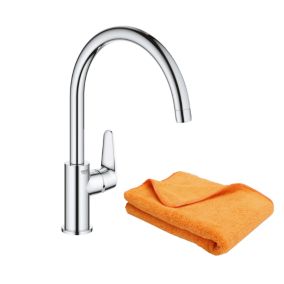 Robinet de cuisine GROHE Start Curve Quickfix chromé + microfibre